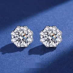 Khuyên tai Kim cương Moissanite Bạc ý 925 CECY M0609