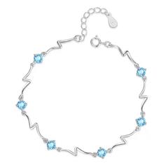 Lắc tay Bạc ý 925 pha lê Swarovski nữ tính Blue CECY 07093