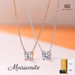 Dây chuyền kim cương Moissanite bạc ý 925 chứng nhận GRA CECY 251102