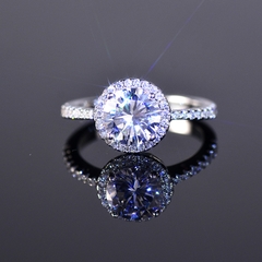 Nhẫn bạc ý 925 kim cương Moissanite  NKC05 CECY