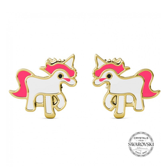 Khuyên tai Swarovski Bạc ý 925 - Unicorn 01