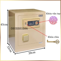 Két sắt mini Aifeibao HK-MD-45BL vân tay nhập khẩu màu vàng chanh