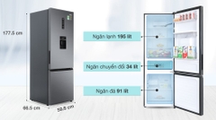 Tủ lạnh Aqua Inverter 320 lít AQR-B399MA(WHB)