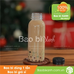 Chai nhựa 330ml miệng rộng nắp có đai