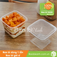 Hộp đựng bánh kem, nhựa PET vuông