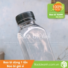 Chai nhựa 330ml vuông miệng rộng