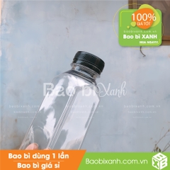 Chai nhựa 330ml vuông miệng rộng