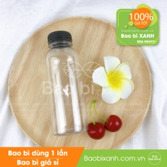 Chai nhựa 330ml miệng rộng nắp có đai