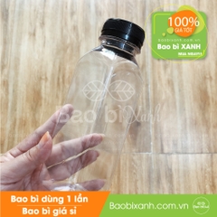 Chai nhựa 330ml vuông miệng rộng