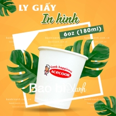 Ly giấy 6oz (180ml) in hình - 1PE