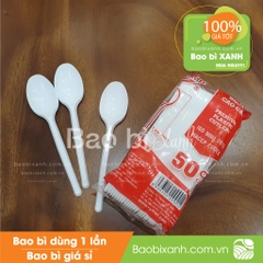 Muỗng nhựa trắng (50 Cái/Bịch)