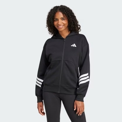 Áo hoodie adidas Future Icons 3 sọc khoá kéo Nữ - JE0171