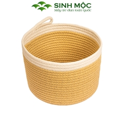 Giỏ cotton đựng đồ, giỏ đựng quần áo, giỏ đựng đa năng Sinh Mộc - M1031