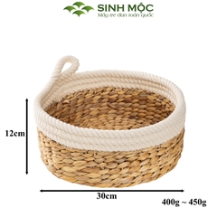 Khay decor lục bình pha cotton, dùng trang trí, đựng hoa quả, khay mỹ phẩm, khay đựng đồ cá nhân - M1002