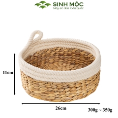 Khay decor lục bình pha cotton, dùng trang trí, đựng hoa quả, khay mỹ phẩm, khay đựng đồ cá nhân - M1002