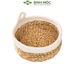 Khay decor lục bình pha cotton, dùng trang trí, đựng hoa quả, khay mỹ phẩm, khay đựng đồ cá nhân - M1002