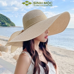 Mũ cói, mũ cói đi biển trời trang, nón cói Sinh Mộc - M3037