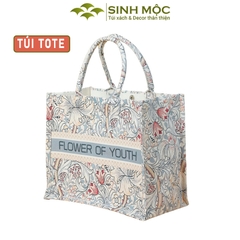 Túi canvas, túi họa tiết hoa ly, túi Sinh Mộc - M3051