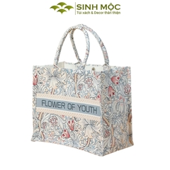 Túi canvas, túi họa tiết hoa ly, túi Sinh Mộc - M3051