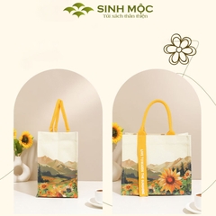 Túi xách canvas hoa hướng dương túi vải chống nước thời trang năng động – M3078 (hướng dương)