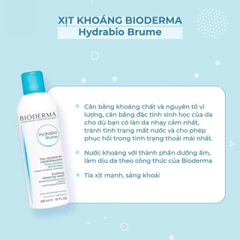 Xịt Khoáng Bioderma Hydrabio Brume 300ml