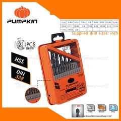 Bộ 21 mũi khoan sắt HSS Pumpkin - 16133