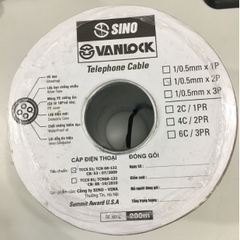 Dây Cáp Điện Thoại 2 Đôi 4 Lõi Có Dầu 2x2x0.5mm² Sino Bọc Bạc Chống Nhiễu Chậy Âm Tường Trong Nhà Telephone Cable Length 200M