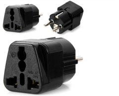 Rắc Chuyển Nguồn Có Tiếp Địa WD-9 EU Plug To Universal 10A 16A 250V EU South Korea Plug Adapter Converter BLACK