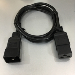 Dây Nguồn Máy Chủ Computer Server Cable Power Cord IEC C19 to C20 NINGBO ST61 LAO10F 16A 250V 16AWG 3x1.5mm² For Rack Mount PDU UPS Black Length 1.8M