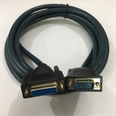 Cáp Điều Khiển RS232 DB9 Male to DB15 Female 2 Row 15Pin 28AWG E164571 Cable Green Length 3M