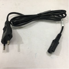 Dây Nguồn Số 8 QK19308 VOLEX M4206 Chuẩn 2 Chân Đầu Tròn AC Power Cord Schuko CEE7/16 Euro Plug to C7 2.5A 250V 2x0.75mm For Printer or Adapter Cable FLAT PVC Black Length 1.5M