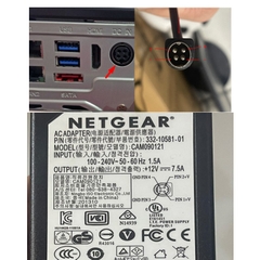 Adapter 12V 7.5A NETGEAR CAM090121 Connector Size 4 Pin 10mm Mini Din For Thiết Bị Lưu Trữ Dữ Liệu Netgear RND-4C 4-Bay Network Advanced Storage with 4 trays