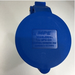 Ổ Cắm Công Nghiệp MPE IP44 2P+E IEC309-2 6H 250V 32A MPN-223 Induatrial Connector Blue