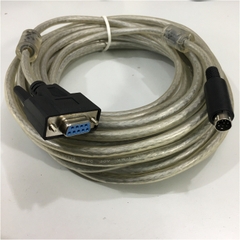 Cáp RS232 DB9 Female to Mini Din 8 Pin Male Cable E318309 AWM STYLE 20276 Clear For Dây Chuyền Sản Xuất Auto line 3 Length 10M