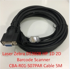 Cáp Máy Đọc Mã Vạch Laser Zebra DS3608 HP 1D 2D Barcode Scanner CBA-R01-S07PAR Cable DB9 Female to RJ50 10 Pin Male Black Length 5M