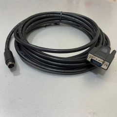 Cáp Lập Trình 17Ft Dài 5M Cable RS-422 Mini Din 8 Pin to DB9 Male Có Chống Nhiễu For M2I HMI TOPRW0700WD 15W TOP Touch Operation Panel and Mitsubishi PLC FX Series