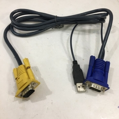 Cáp Điều Khiển LANBE Cable KVM Switch 3 in 1 VGA USB Black Length 1.8M