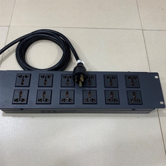 Thanh Nguồn Điện PDU 2U Rack Universal 12 Way UK Outlet Công Suất Max 20A to NEMA L6-20P Plug Power Cord Length 3x3.31mm² Length 3M