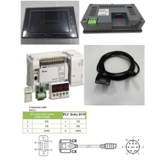 Cáp Kết Nối Màn Hình HMI Samkoon SK Series Với PLC Delta DVP Series MD8M Cable RS232 Mini Din 8 Pin to DB9 Female Dài 5M Có Chống Nhiễu Shielded