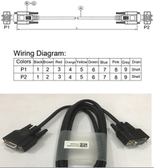 Cáp Điều Khiển RS-232C 6232-9F9F-06E Straight Through Cable DB9 Female to DB9 Female Cable PVC Black Length 1.8M For AGV Key Cart Toyota Material Handling