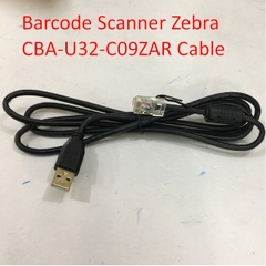 Cáp Zebra CBA-U32-C09ZAR Cable USB For Máy Quét Mã Vạch Barcode Scanner Zebra USB Type A 5V Host Power to RJ50 10 Pin Male Black Length 1.5M