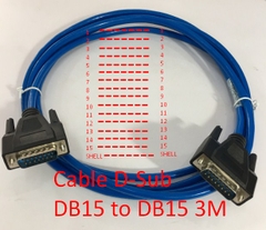 Cáp RS232C D-SUB 15 Chân Hai Hàng Dương DB15 Male to DB15 Male 2 Row 15Pin 28AWG Multi-Core Cable Blue Length 3M