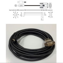 Cáp Lập Trình DELTA DOP-DVP UC-MS150-06A 50ft Dài 15M Delta DOP Touch screen to DVP series PLC Programming Cable RS232 MD8M to DB9 Male Có Chống Nhiễu Shielded