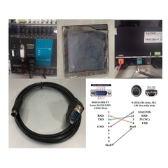 Cáp Lập Trình FATEK FBs Series PLC Port Connection to HMI/ FATEK/ FT Series COM 1 Port Cable Serial Communication Mini Din 4 Pin Male to RS232 DB9 Male Black length 1.5M