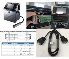 Cáp Máy In Phun Mã Vạch Công Nghiệp Hitachi Inkjet Printer RS-232C Null Modem With Partial Handshaking DB9 Female to DB9 Female Cable PVC Black Length 1.8M