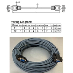 Cáp Điều Khiển RS-232C 6232-9F9F-50E Straight Through Cable DB9 Female to DB9 Female Cable PVC Grey Length 15M For AGV Key Cart Toyota Material Handling