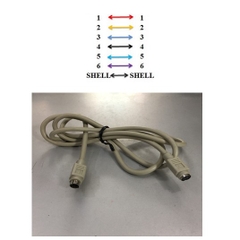 Cáp Nối Dài 6 Pin Mini DIN Male to Female Extension Straight Through Cable 1.5M For Communication PLC