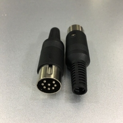 Rắc Hàn Brand Jack DIN 8 PIN Male 13mm Socket Audio Connector Cable Diameter 6mm Black
