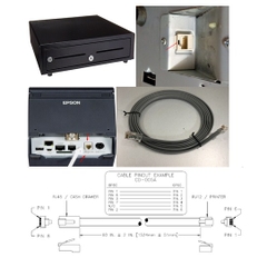 Cáp Kết Nối Ngăn Kéo Đựng Tiền Quầy Thu Ngân CASH DRAWER VB400-BL1616 Với Máy In Nhiệt Epson Printer RJ12 6P6C to RJ45 8P8C Cable APG CD-005A Flat Grey Length 2M