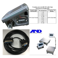 Cáp Kết Nối Cần Điện Tử AND Weighing Decimal Balance KO WW9-25 Cable RS-232C DB25 Pin Male to DB9 Pin Female For Truyền Nhận Dữ Liệu Giữa Cân Điện Tử Và Máy Tính Dài 5M